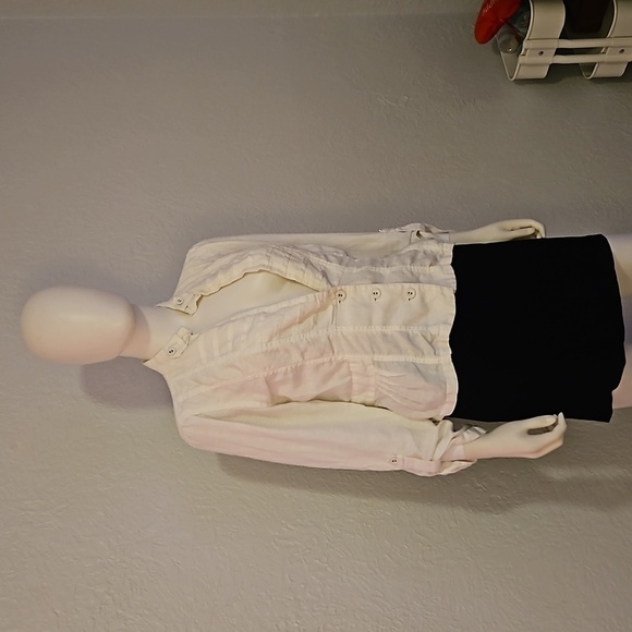 CHICO'S White Linen Half Button Shacket - Picture 2 of 8